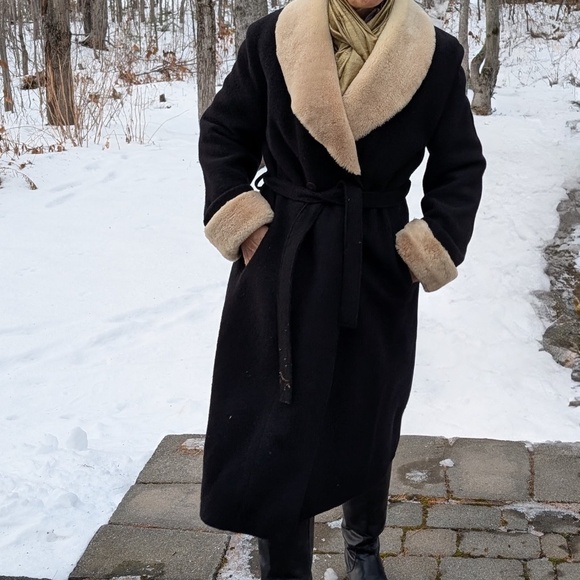 Hilary Radley Wool Coat with Faux Fur Collar – Size 12 - Picture 1 of 11